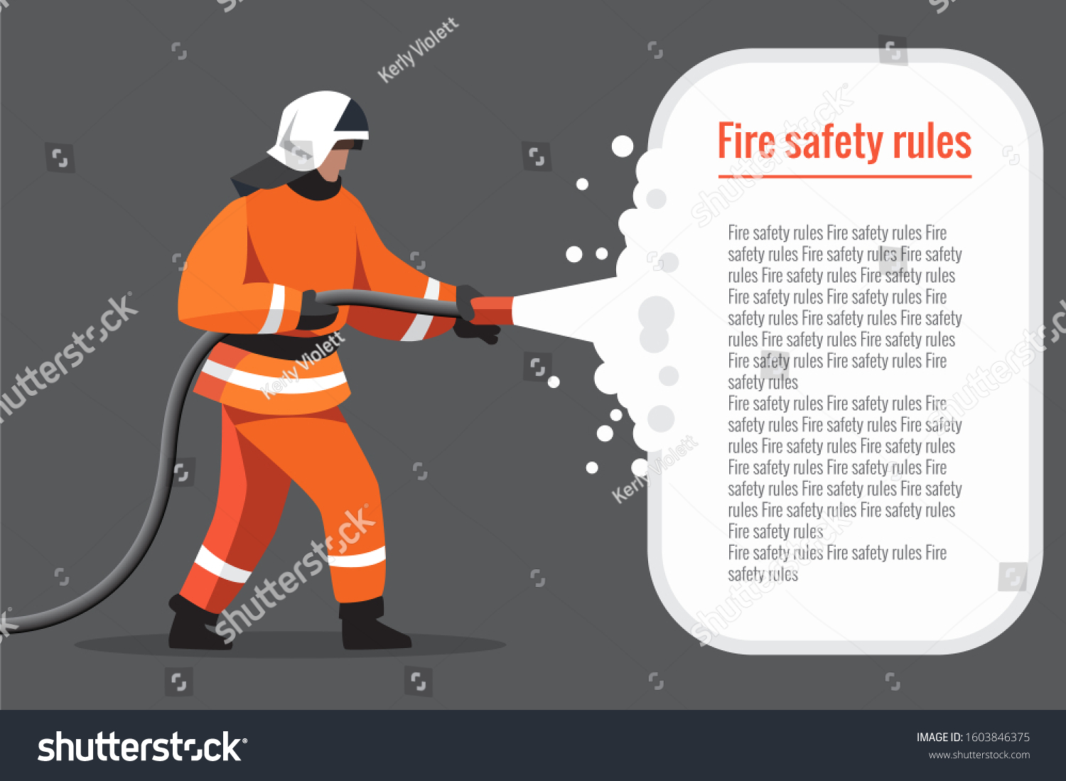 SVG of A firefighter uses a water hose to extinguish the fire. uniformed firefighter, fire rescue. illustration for a target web page, banner, presentation, promotion, or print media. svg