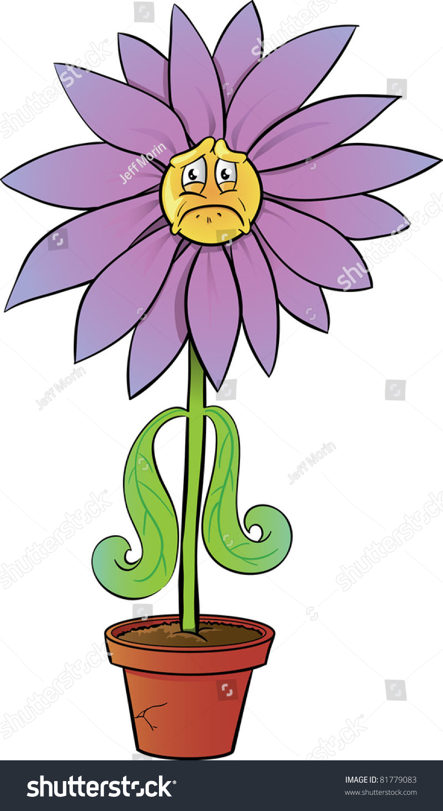  Flower  Character Sad  Face Stock Vector 81779083 Shutterstock