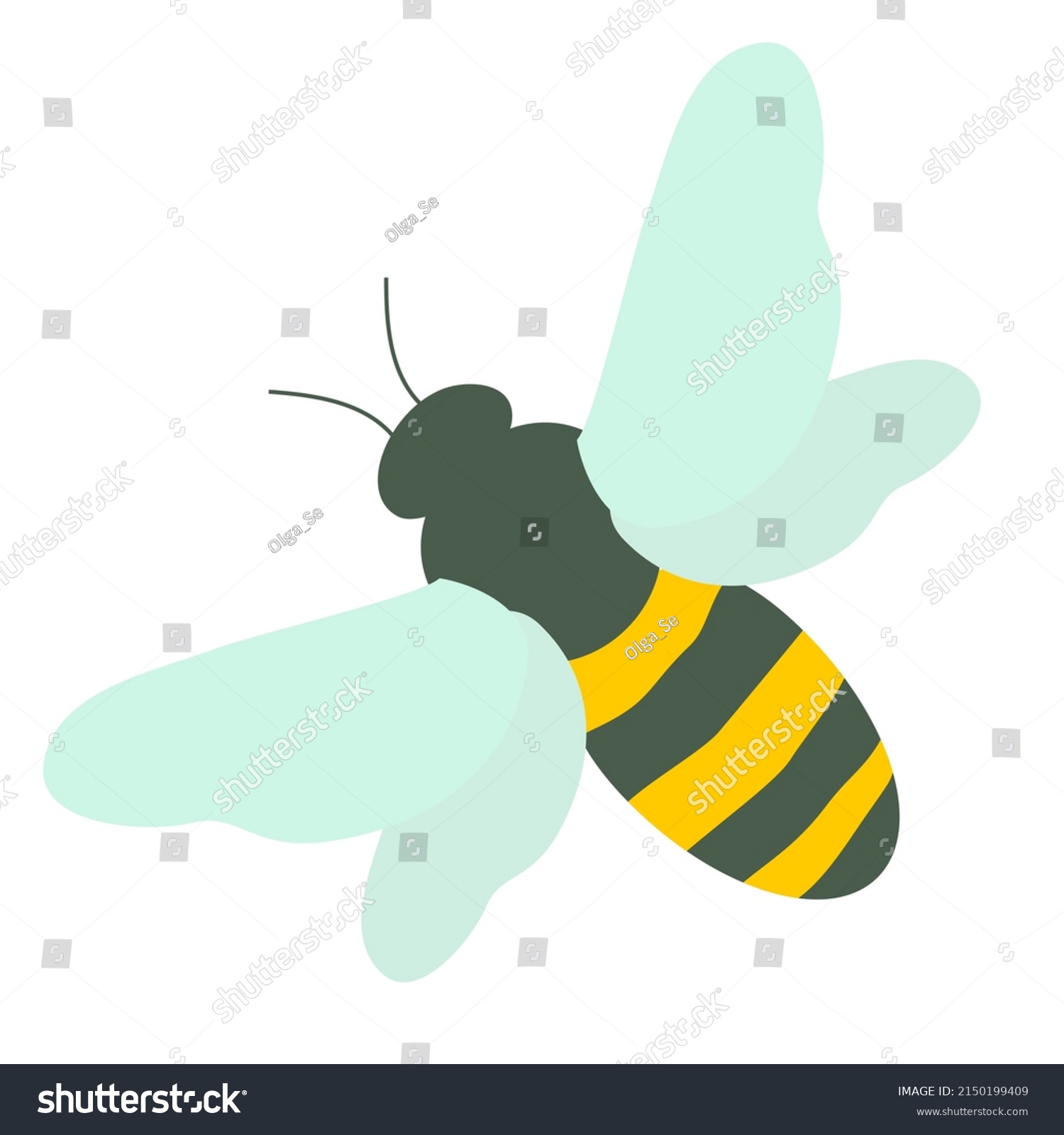 Flying Bee Vector Clipart Stock Vector (Royalty Free) 2150199409 ...