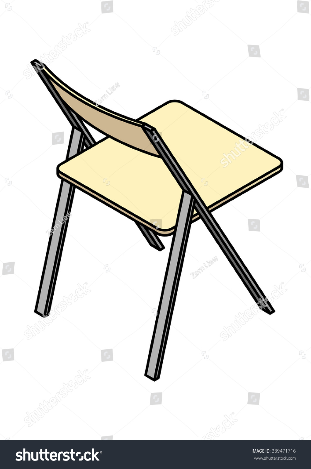 A Folding Chair. Stock Vector 389471716 : Shutterstock