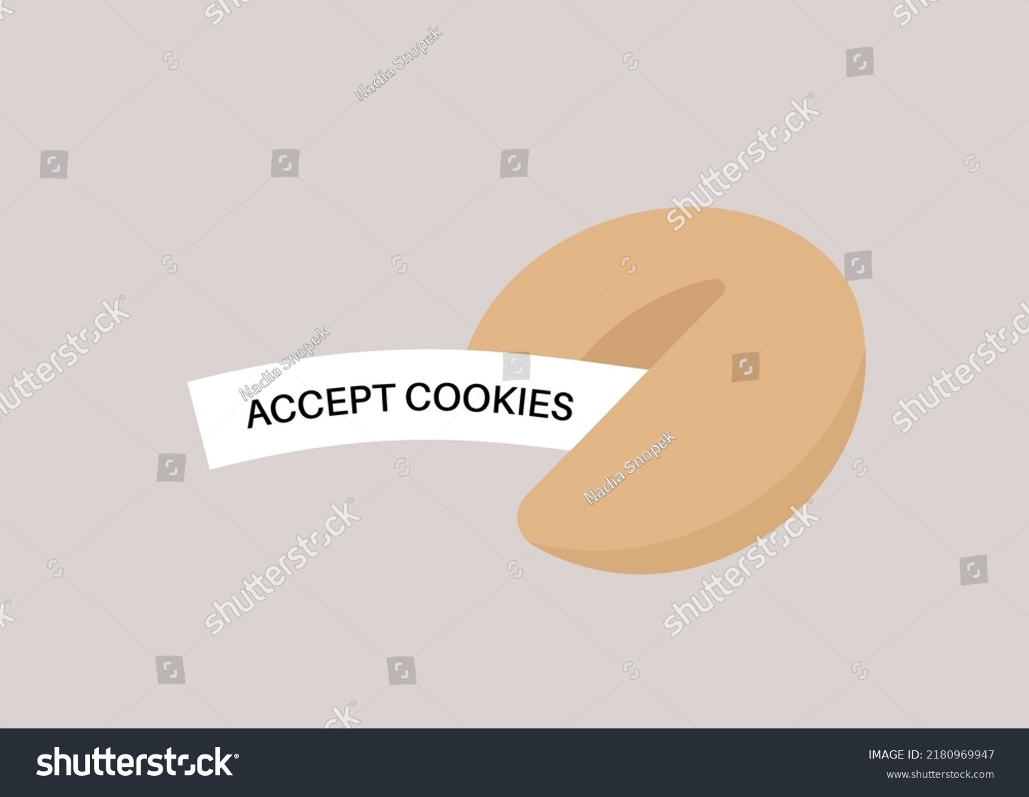 SVG of A fortune cookie with a prophesy sign Accept cookies svg