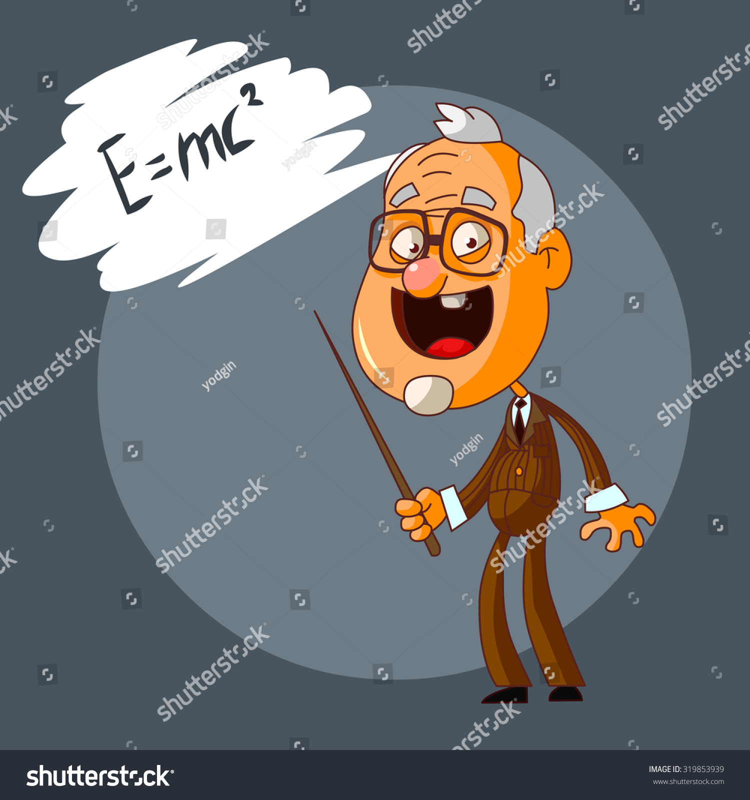 Funny Senior Elderly Teacher Holding Pointer Stock Vector (royalty Free 