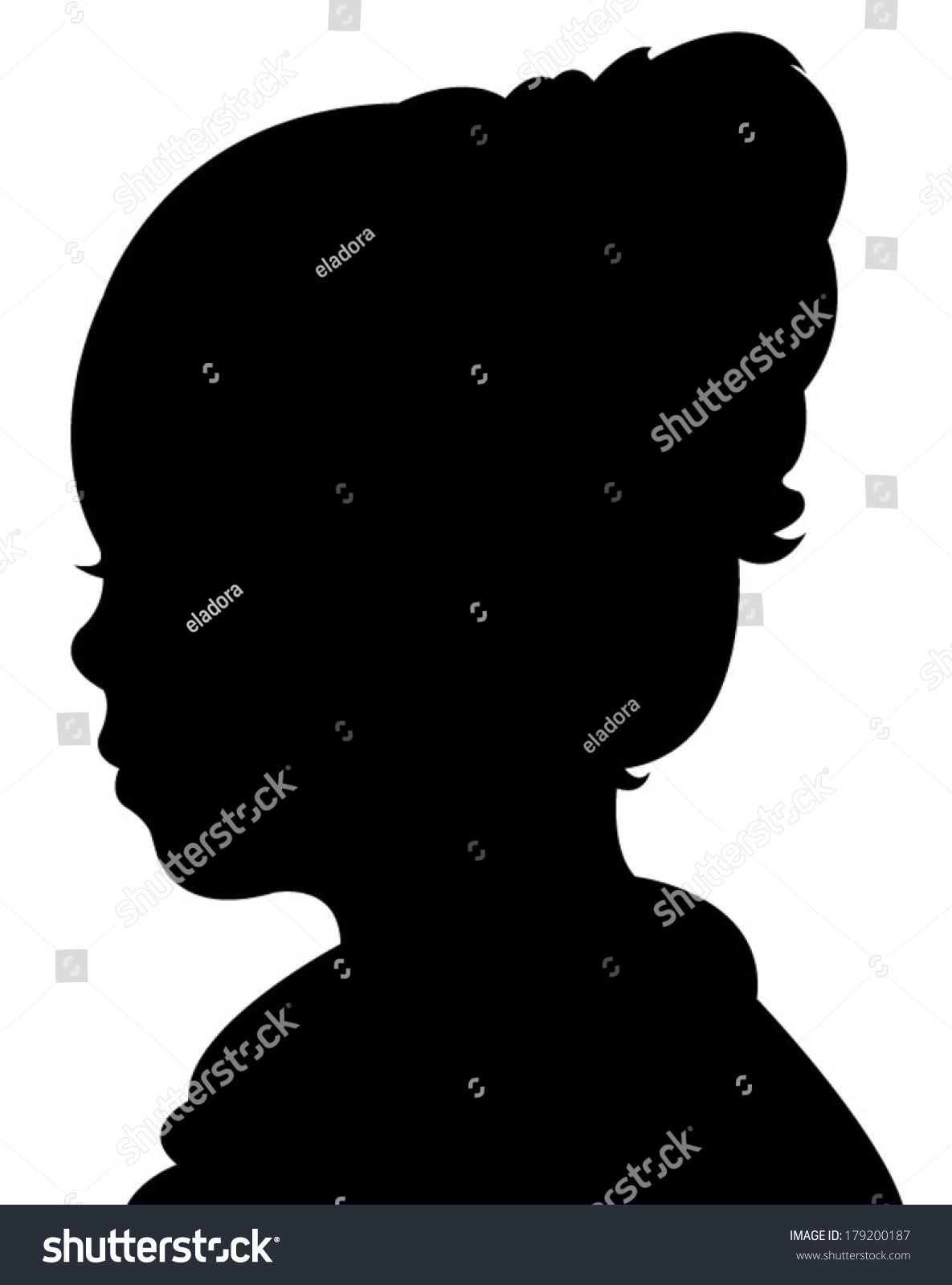 Girl Head Silhouette Vector Stock Vector (Royalty Free) 179200187