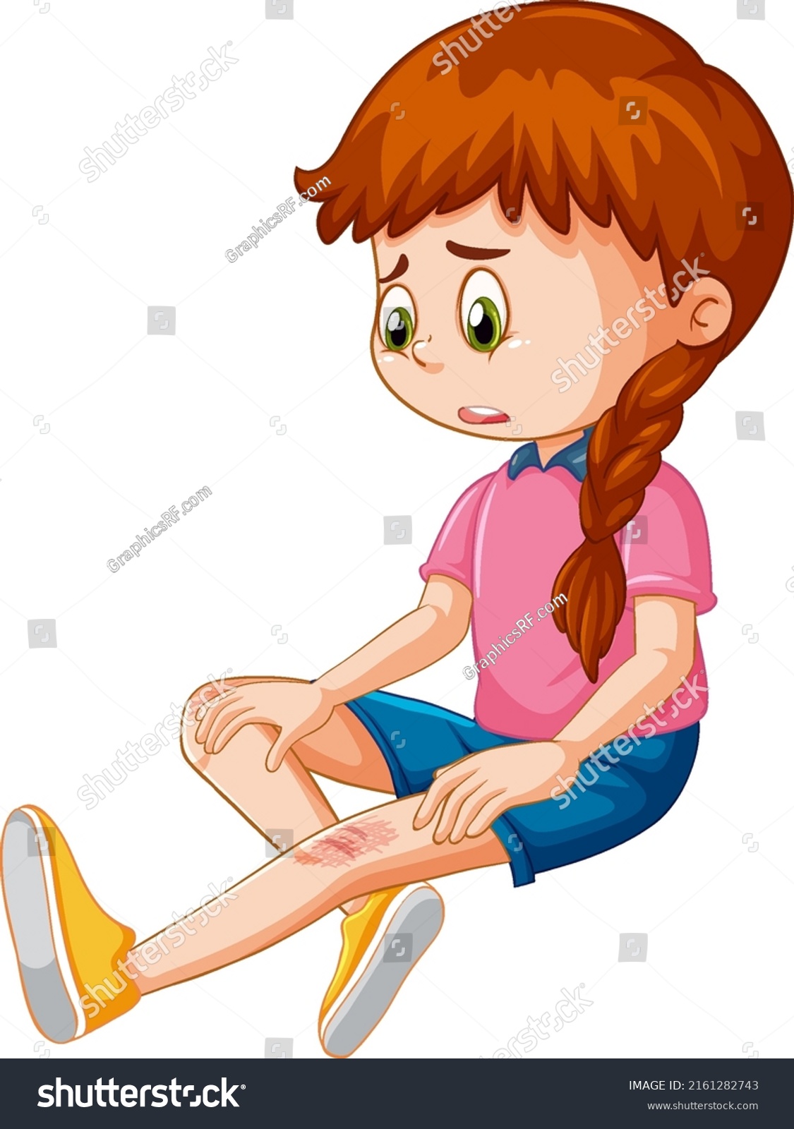 Girl Injure On White Background Illustration Stock Vector (Royalty Free ...