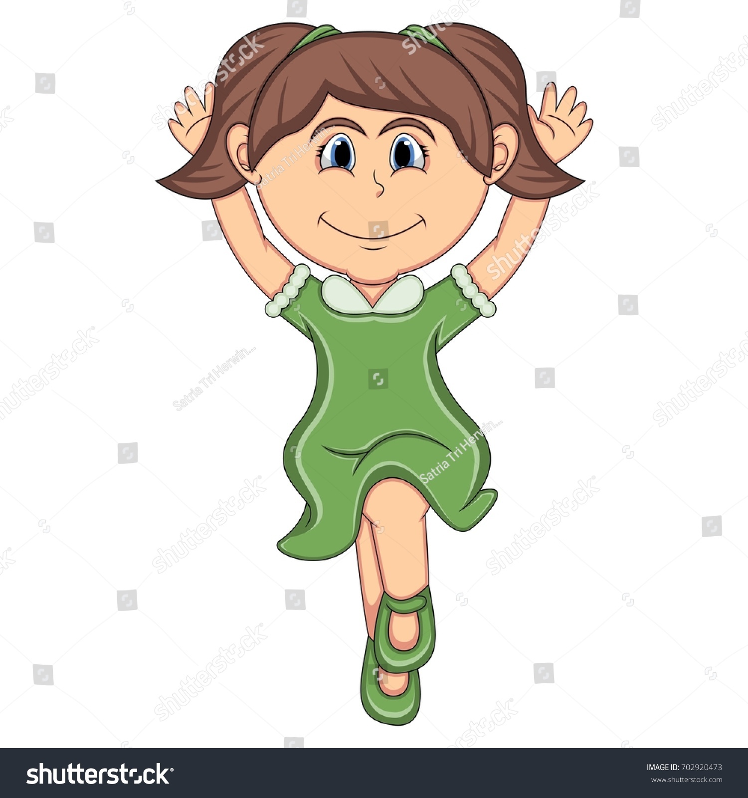 Girl Jump Cartoon Vector Illustration Stock Vector (Royalty Free ...