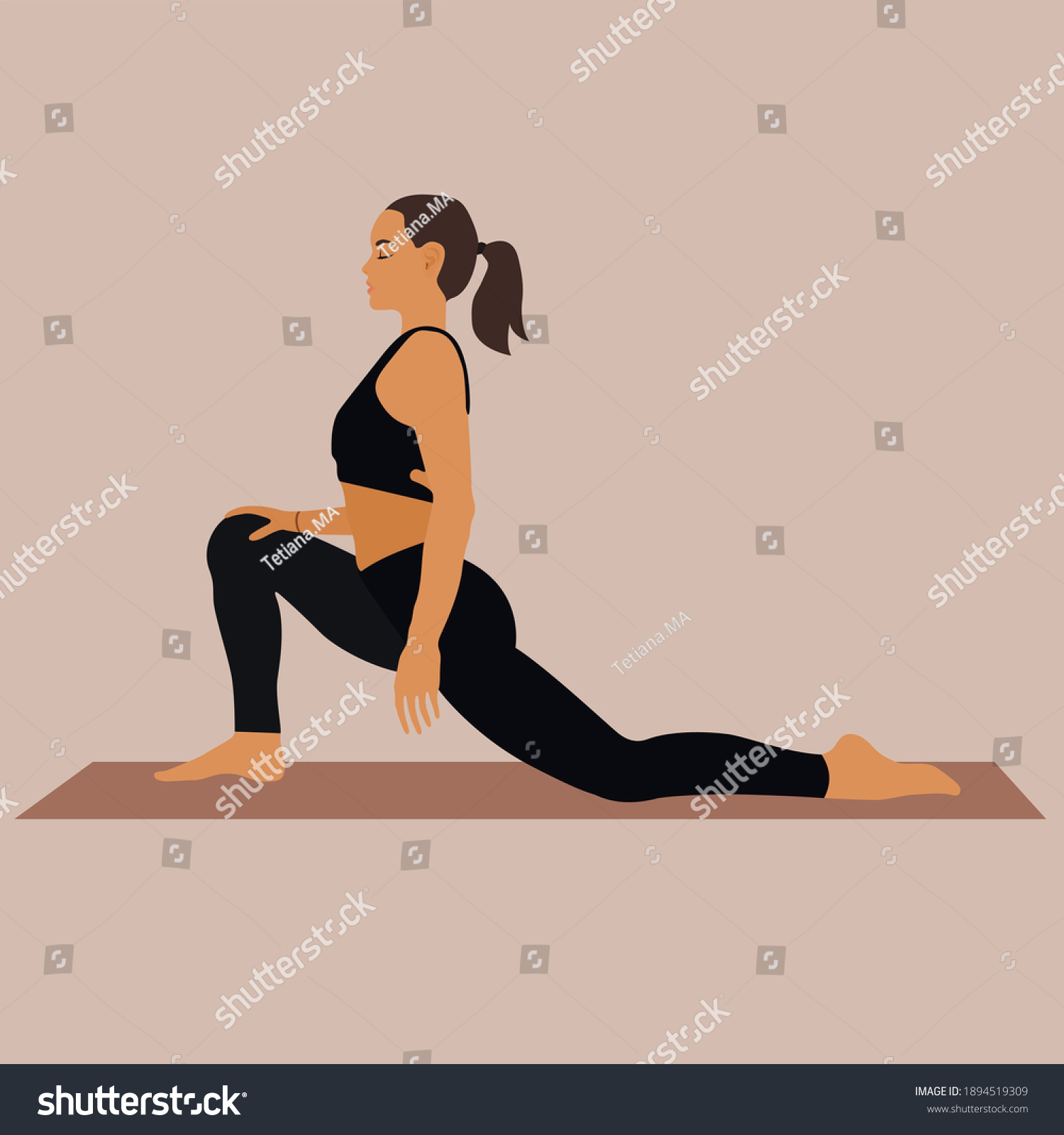 Girl Stretches Her Hamstrings Stock Vector Royalty Free 1894519309 4943