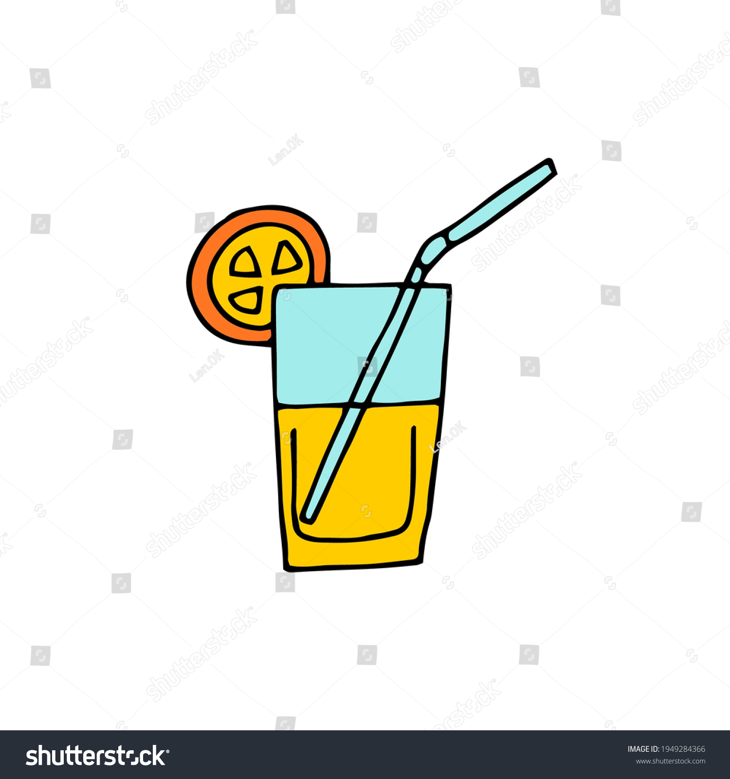 Glass Lemonade Juice Cooling Drink Cocktail Stock Vector Royalty Free