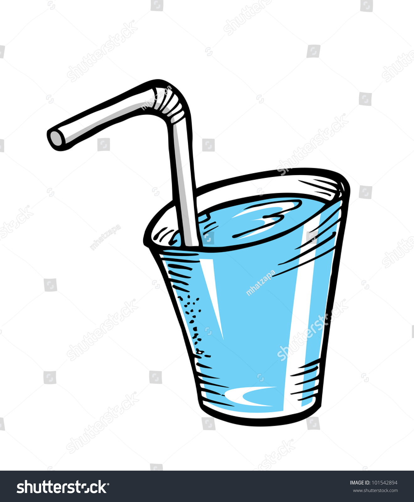 Glass Water Hand Drawn Stock Vector 101542894 Shutterstock 3877