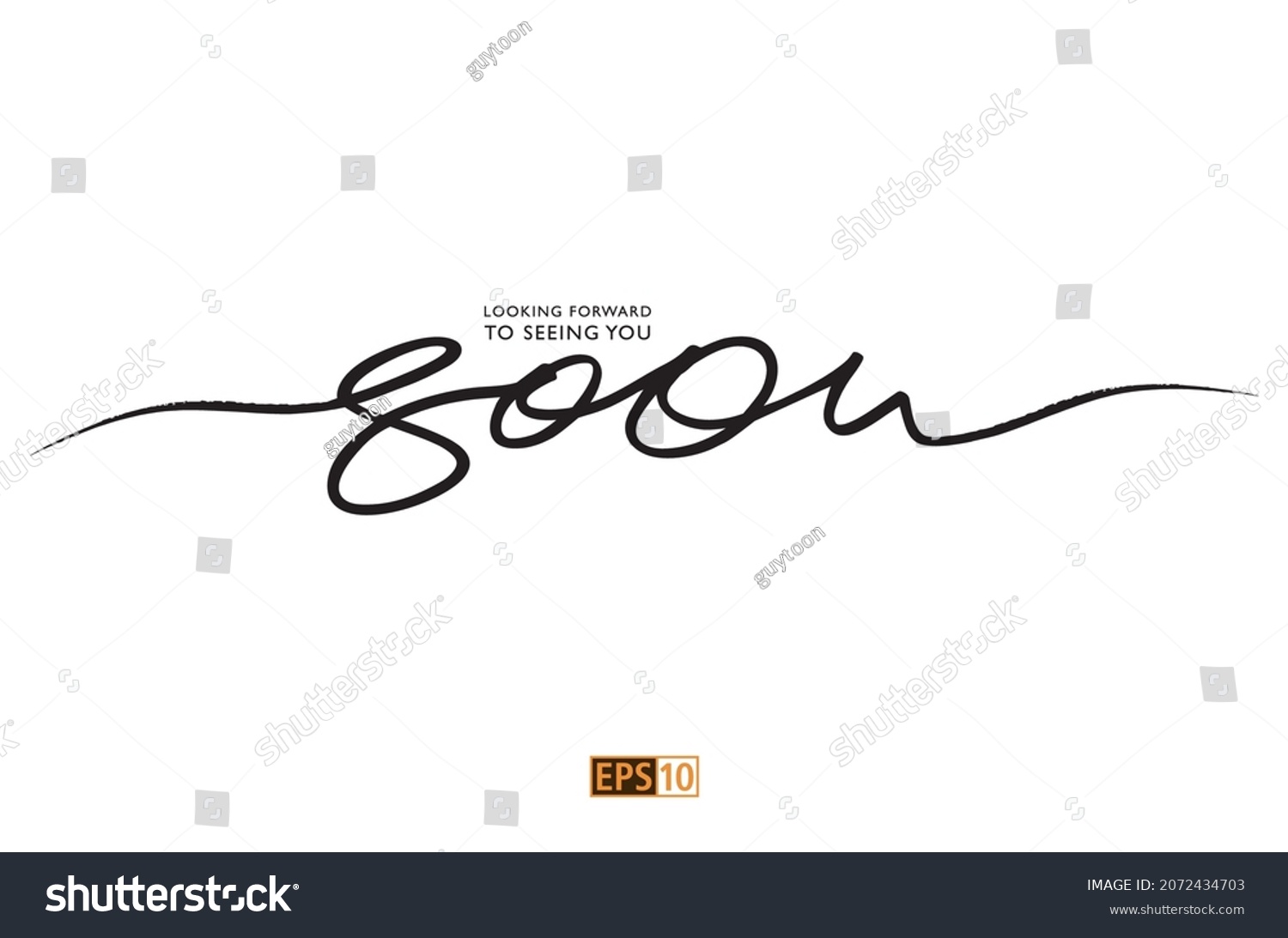 SVG of A greeting or postcard message reading 'Looking forward to seeing you soon' as hand drawn script svg