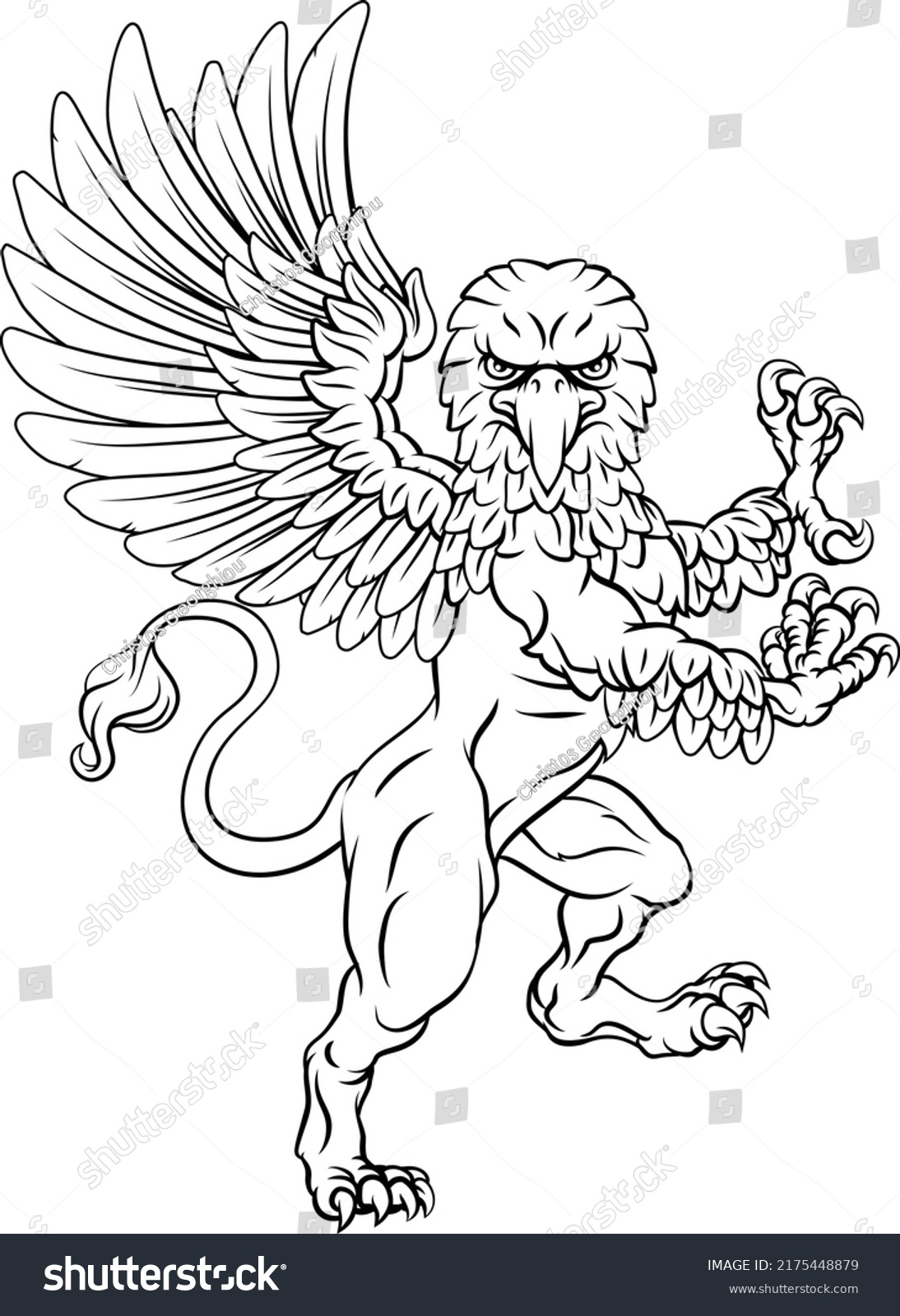 Griffin Known Gryphon Griffon Lion Body Stock Vector (Royalty Free ...