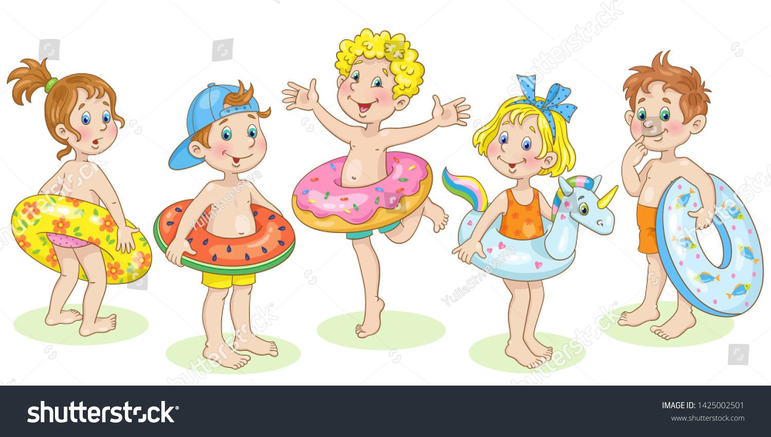 Group Five Funny Children Different Poses Stock Vector Royalty Free funny-names-for-groups-of-3