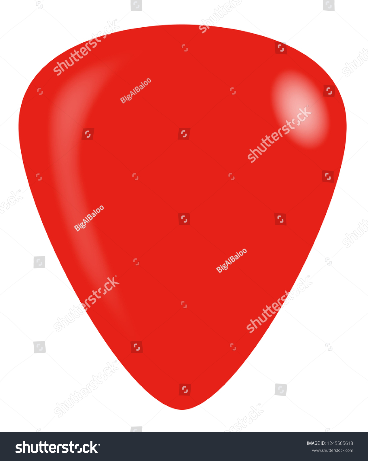 Guitar Plectrum Red Isolated On White Stock Vector (Royalty Free ...