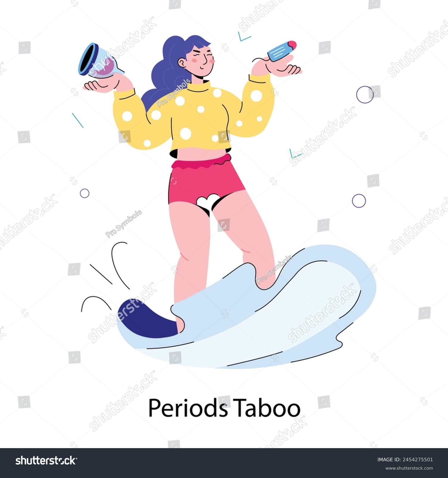 SVG of A hand drawn mini illustration of periods taboo svg