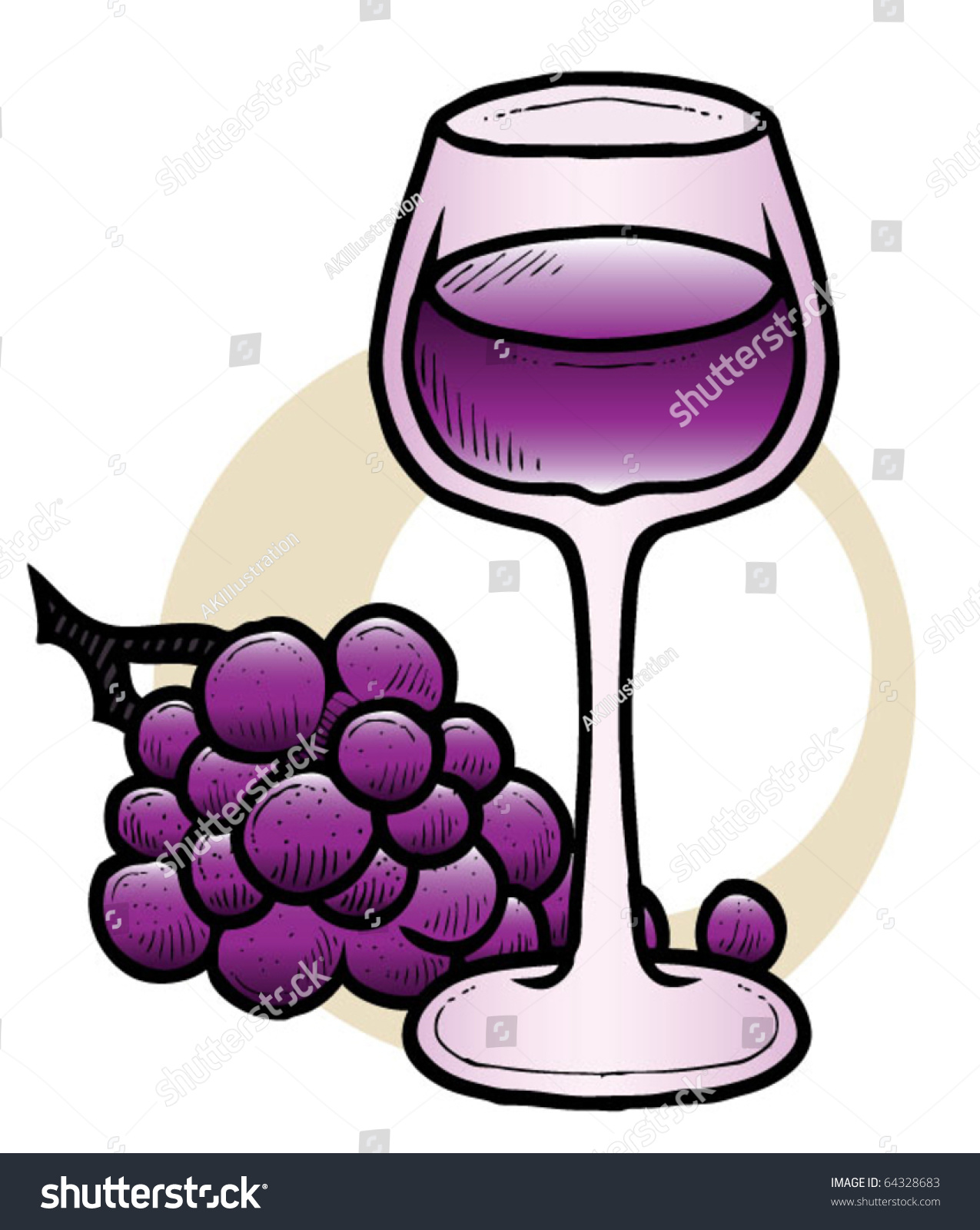 Handdrawn Vector Ink Drawing Glass Wine Stock Vector (Royalty Free ...