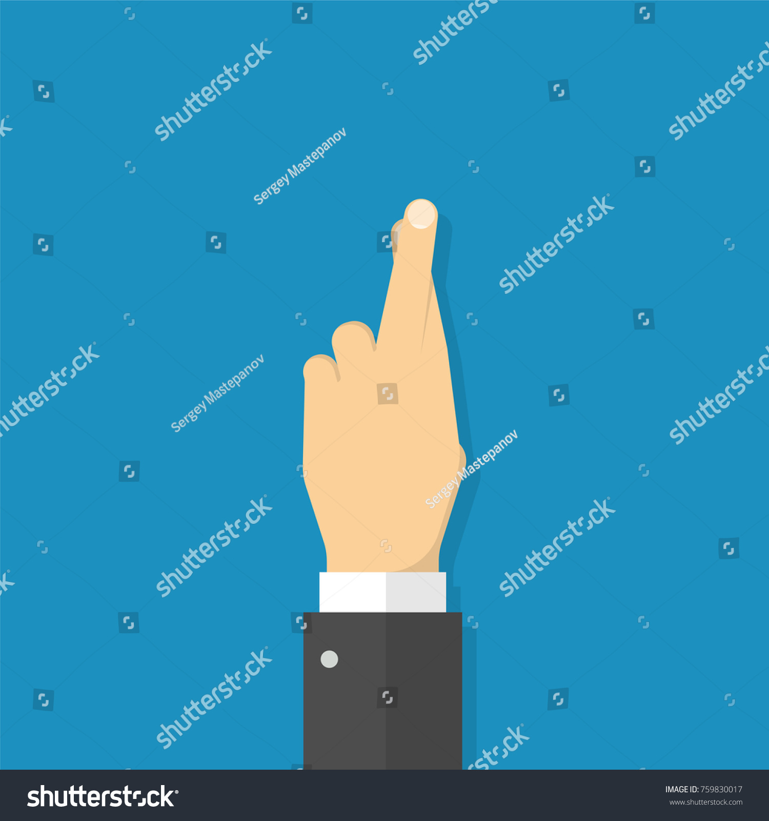 Hand Crossed Fingers Illustration Flat Style Stock Vector (Royalty Free ...