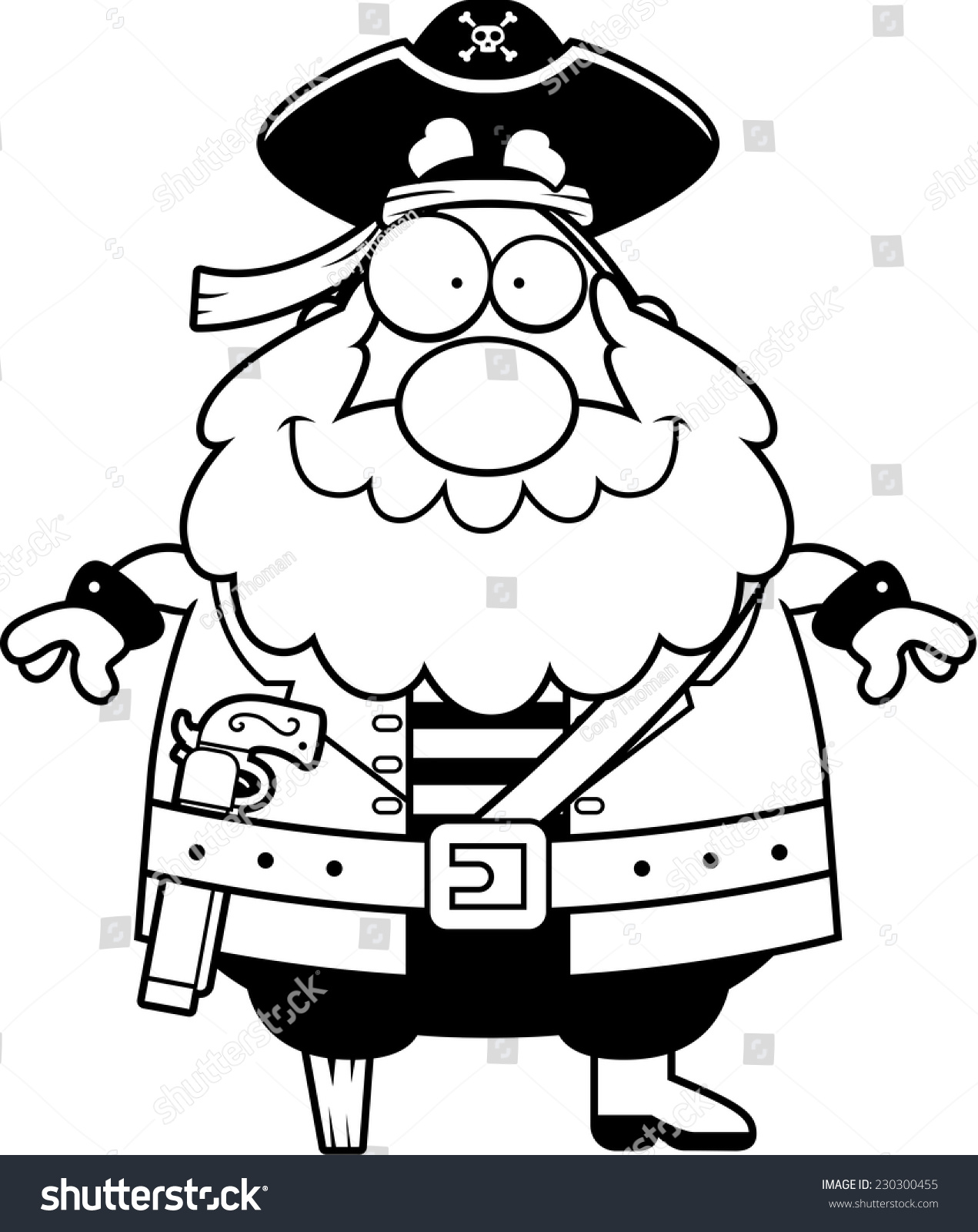 Happy Cartoon Pirate Standing Smiling Stock Vector Royalty Free Shutterstock