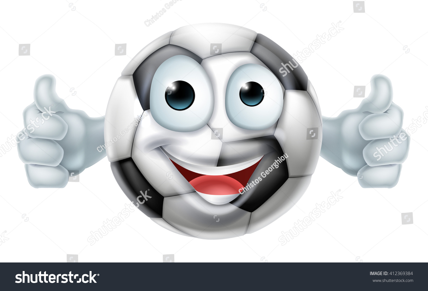 Happy Cartoon Soccer Ball Man Mascot Stock Vector 412369384 - Shutterstock