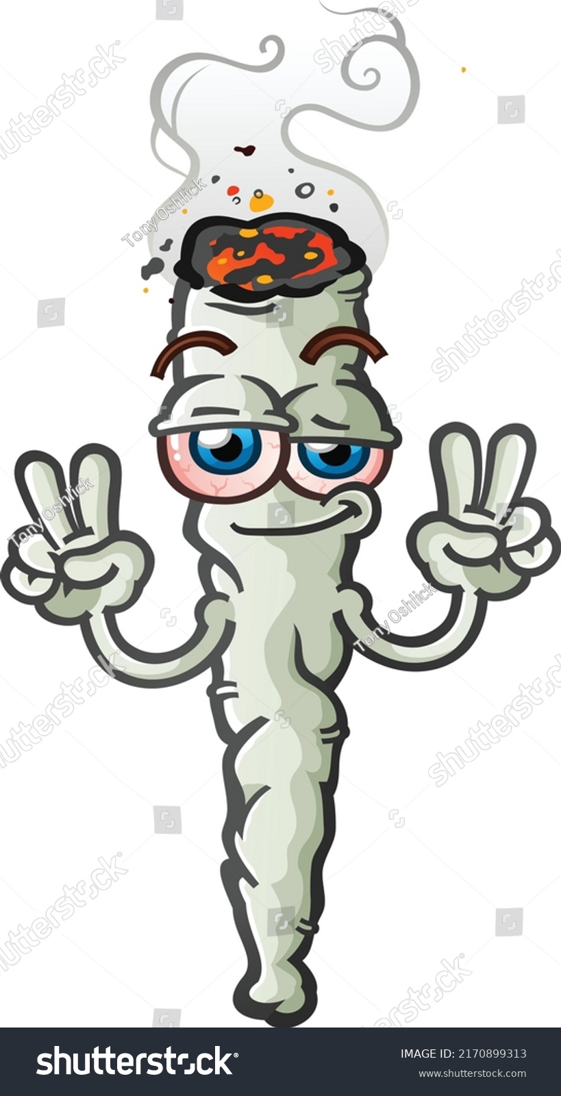 Happy Stoned Marijuana Joint Cartoon Character Stock Vector (Royalty ...