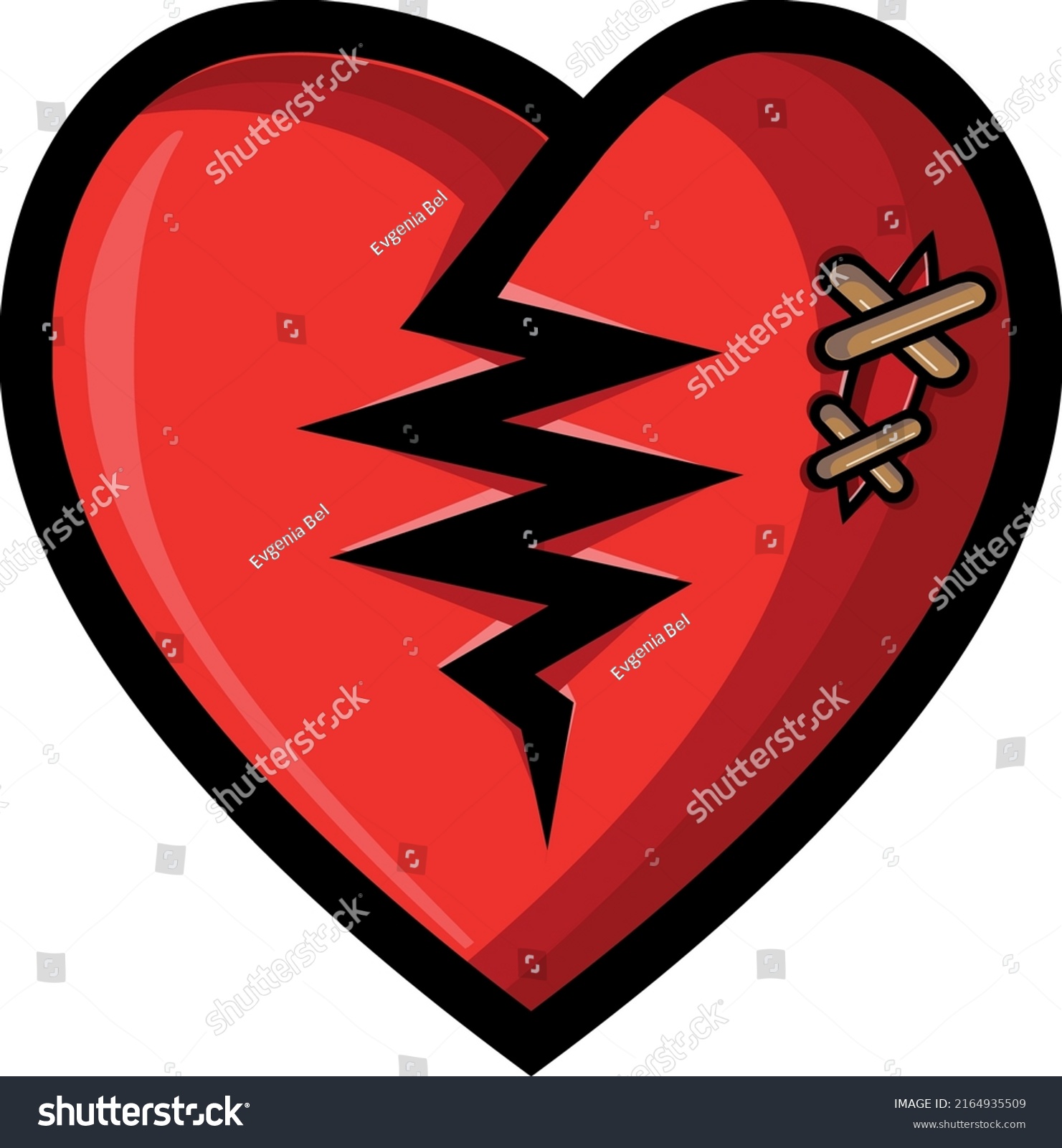 Heart Scars Stitched Wounds Stock Vector (Royalty Free) 2164935509 ...