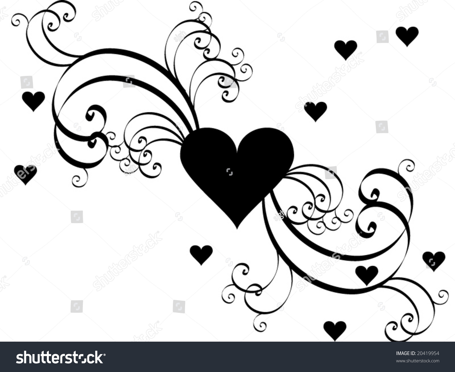 Heart Swirls Stock Vector 20419954 - Shutterstock