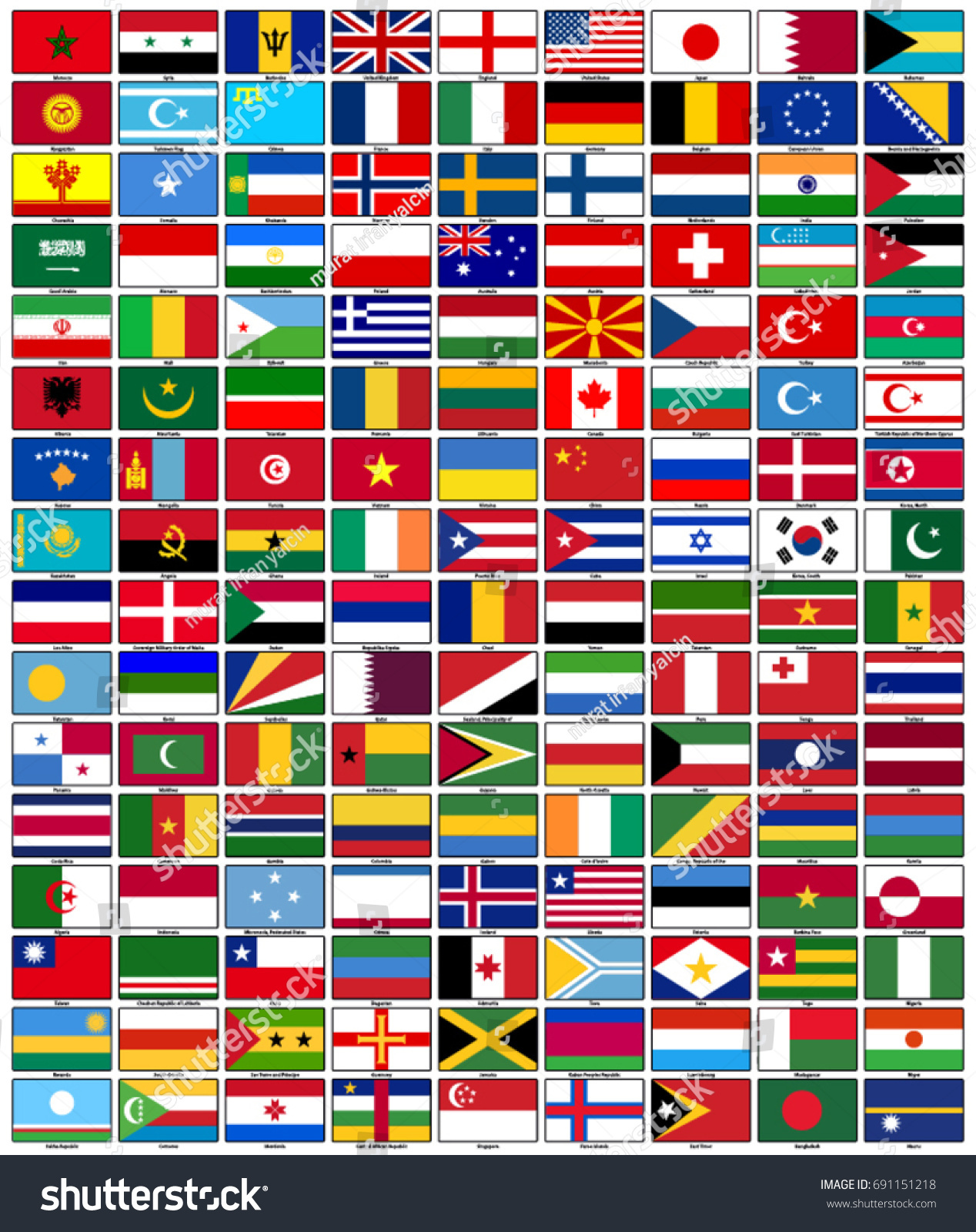 Horizontal Flag Set National Flags 144 Stock Vector (Royalty Free ...