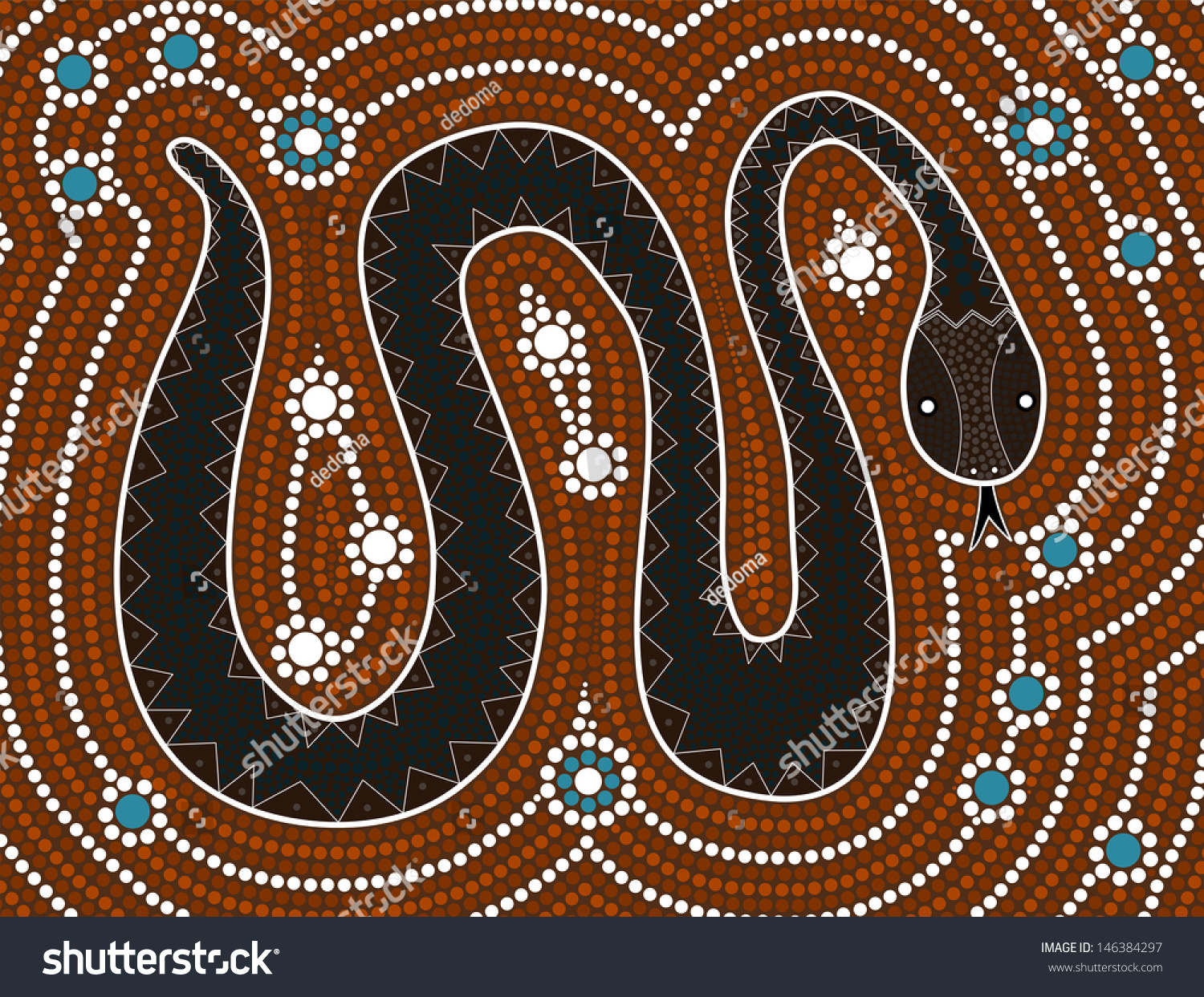 A Illustration Based On Aboriginal Style Of Dot Painting Depicting ...