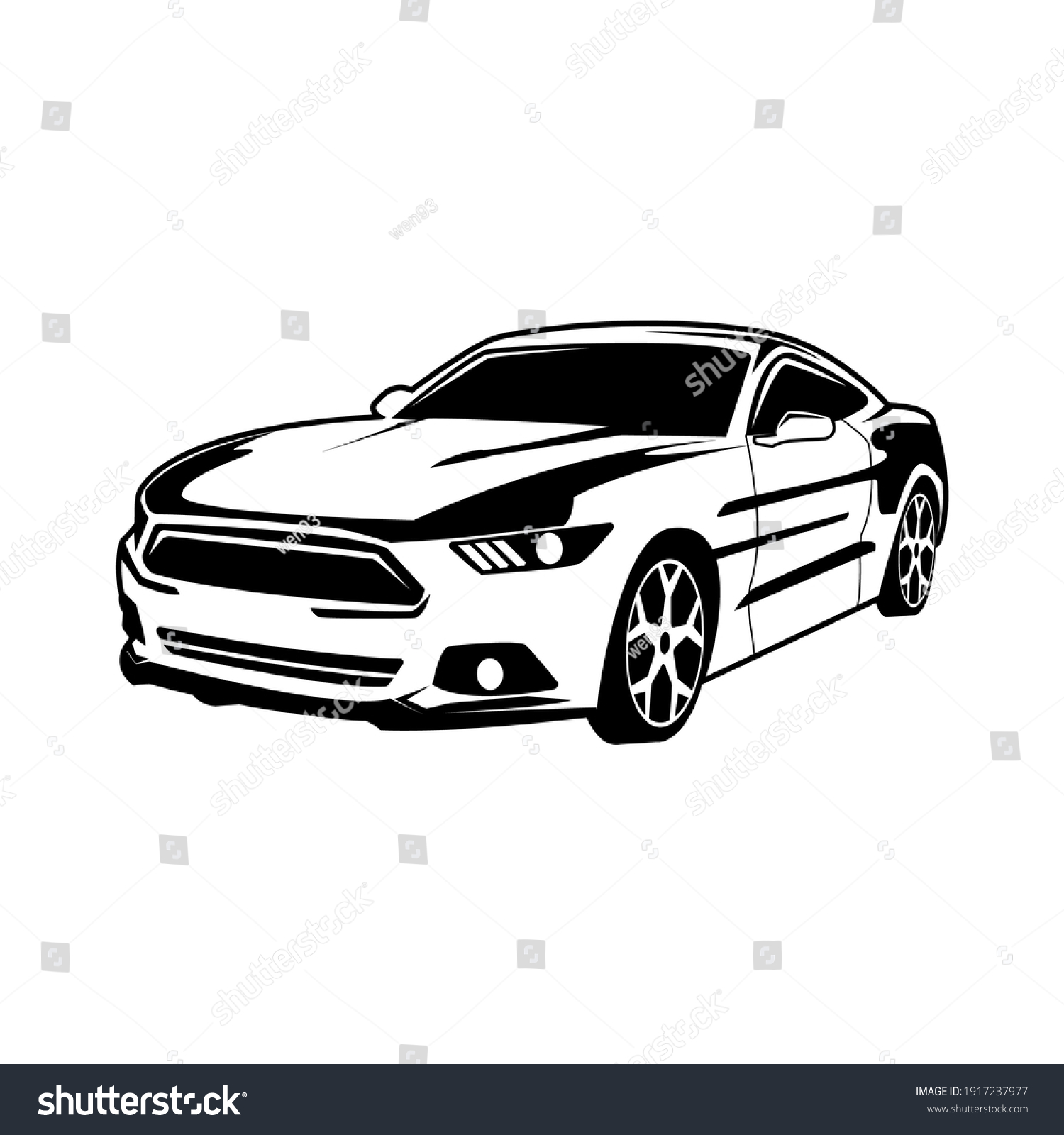 Illustration Car On White Background Stock Vector (Royalty Free) 1917237977