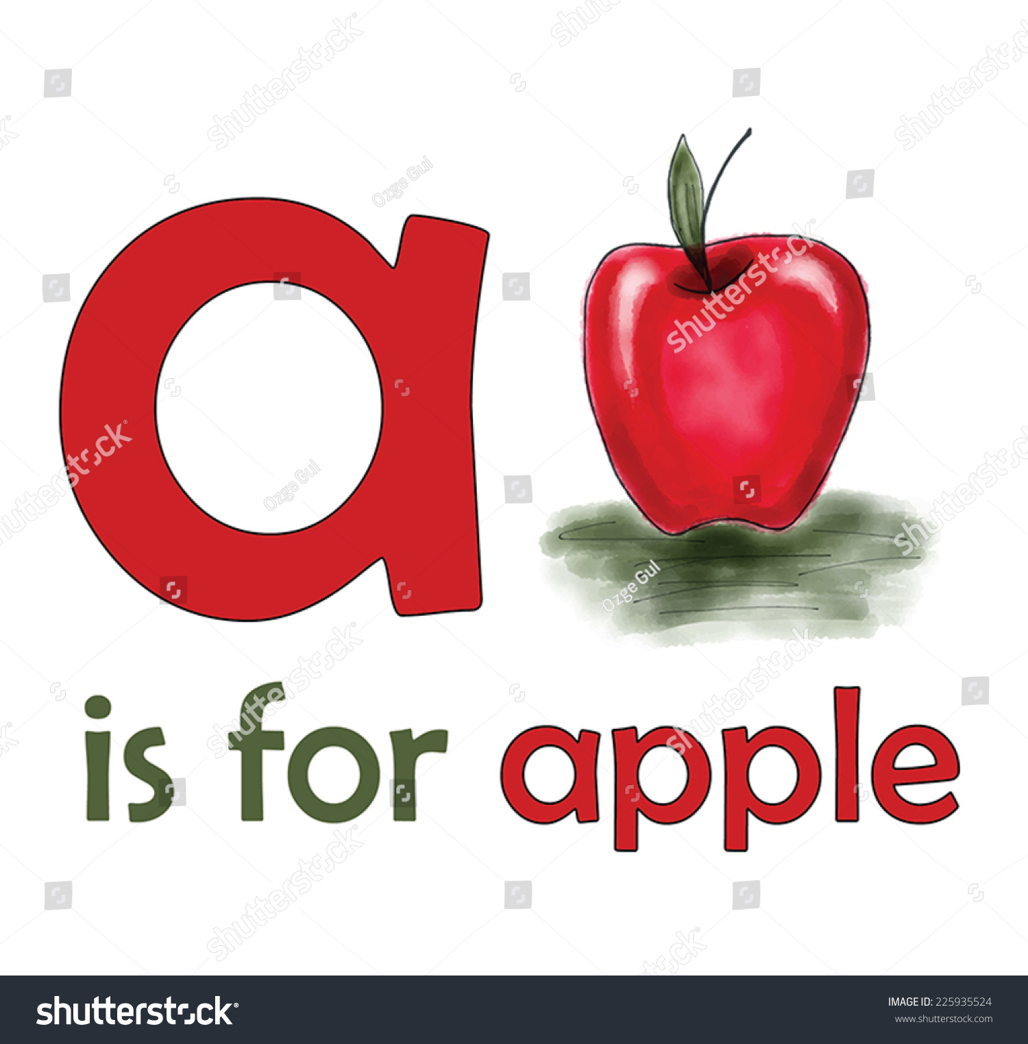 Apple Children Alphabet Kids Educational Books Stock Vector 225935524 ...