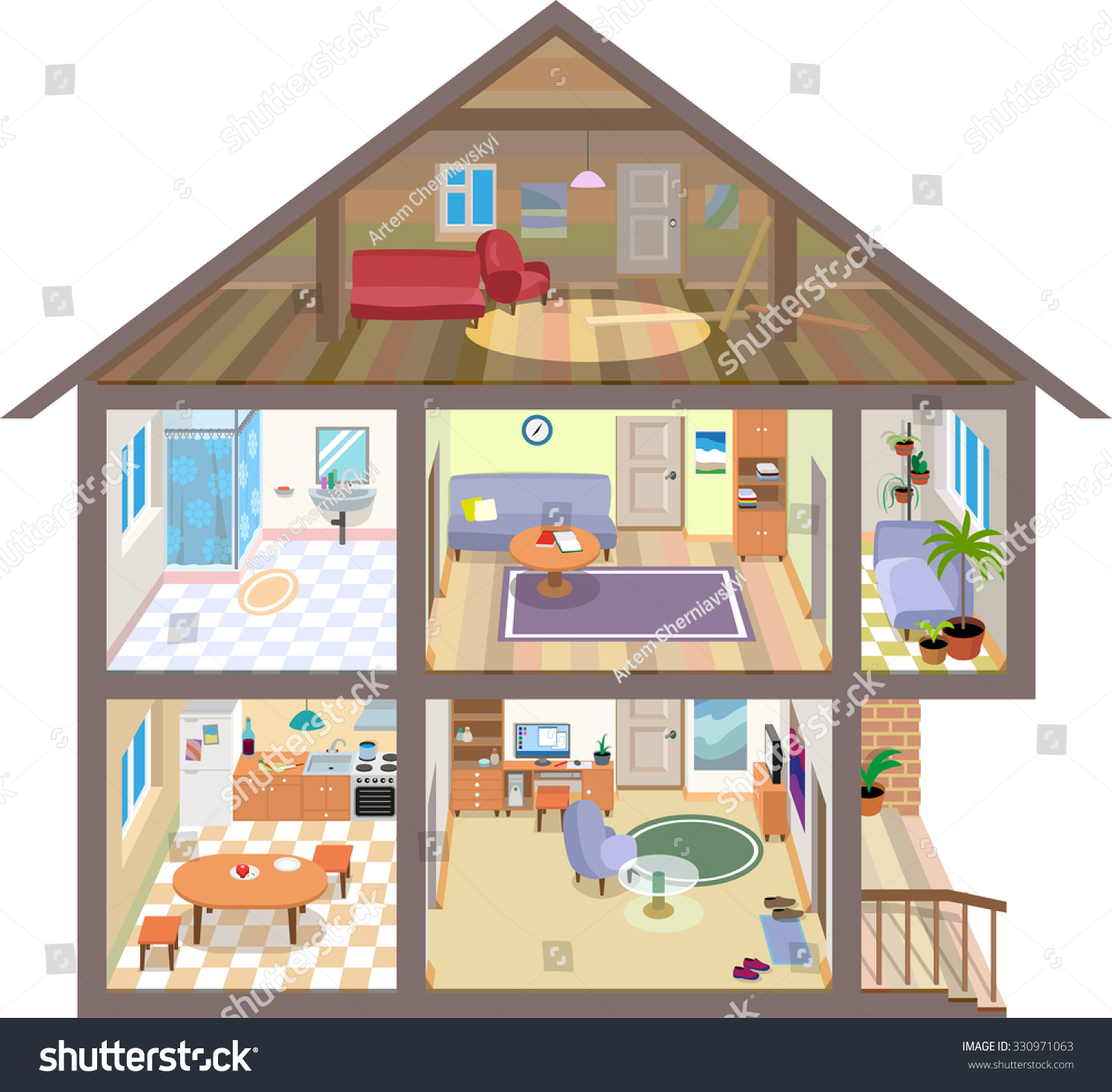 A Isometric Vector House - 330971063 : Shutterstock