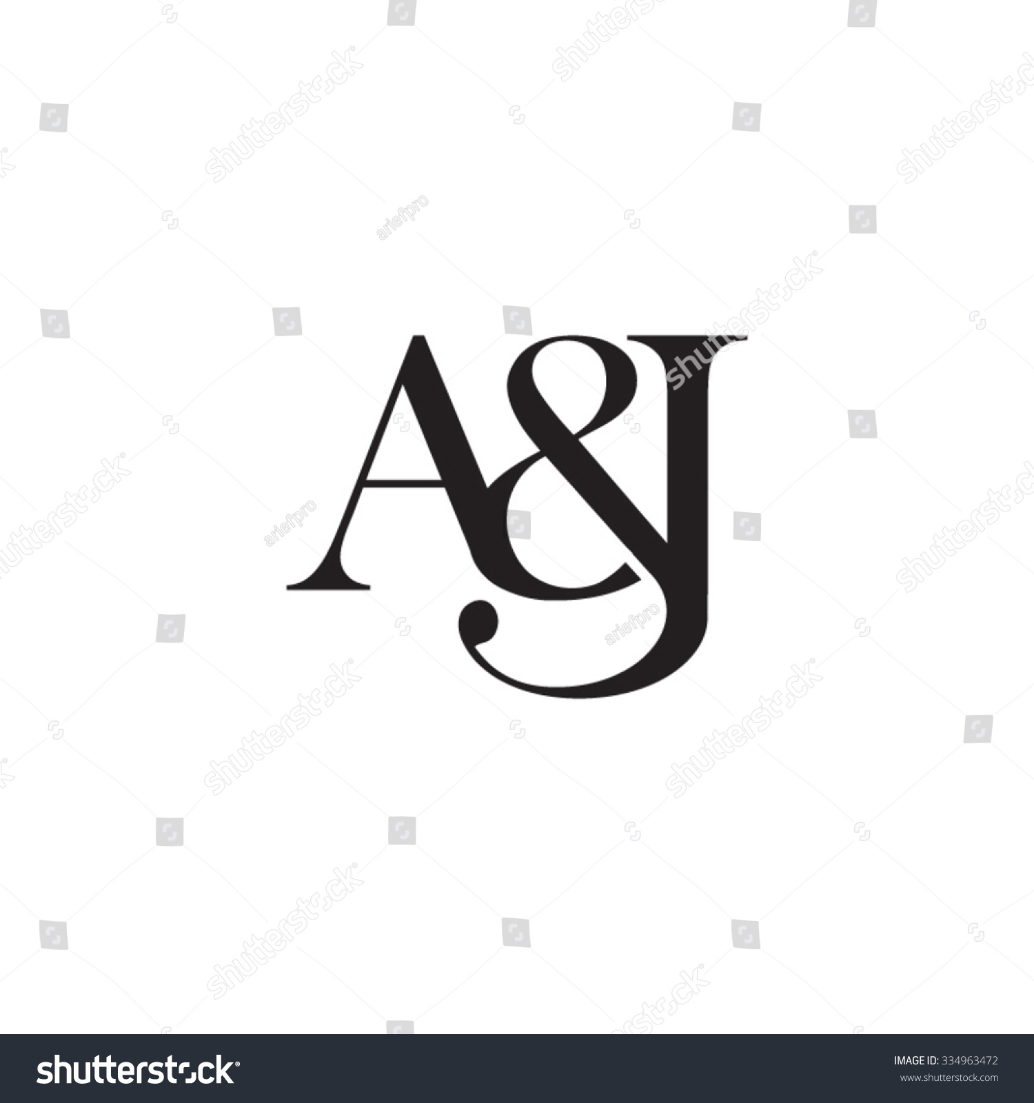 Aj Initial Logo Ampersand Monogram Logo Stock Vector (royalty Free 