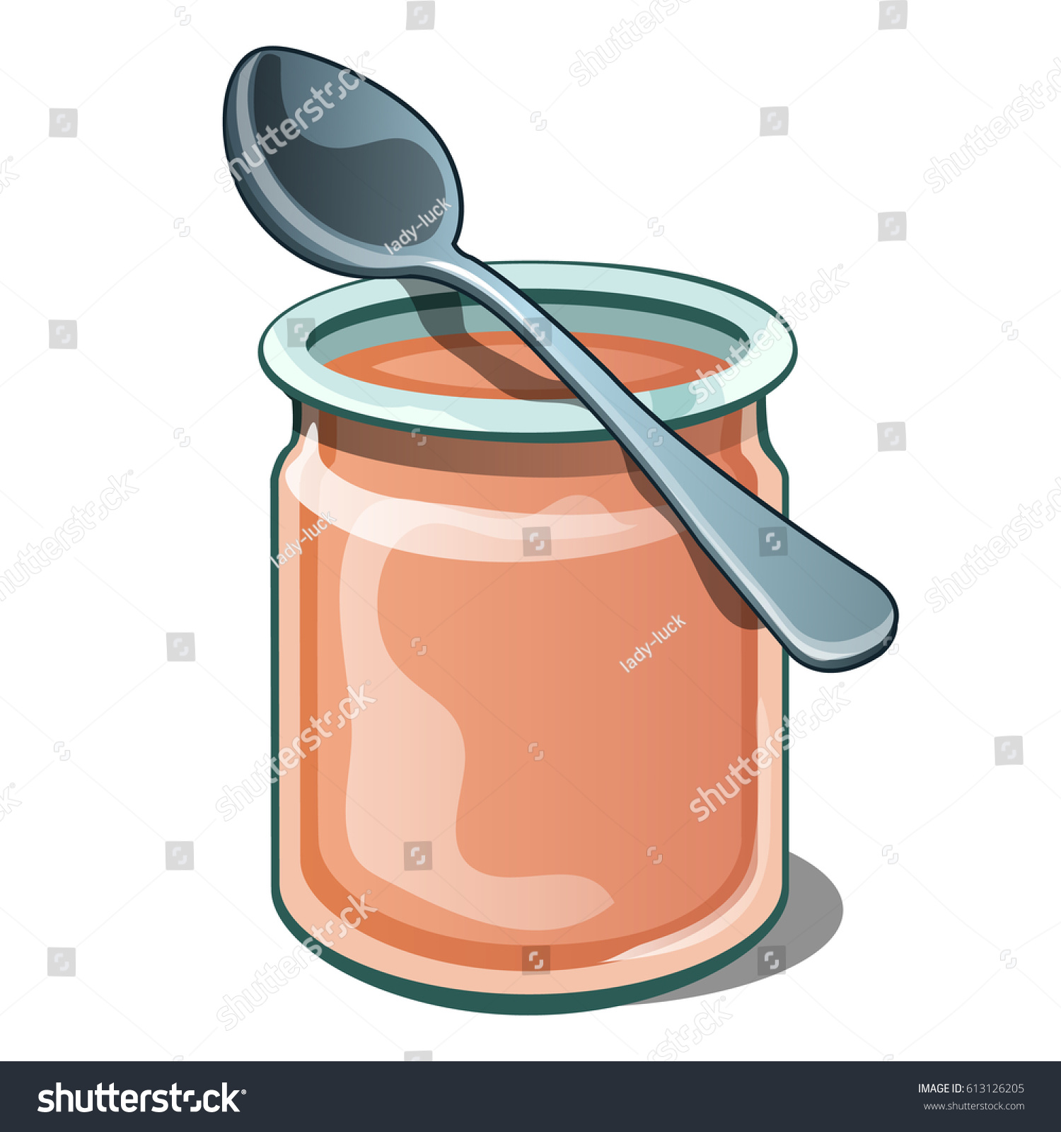 Jar Fruit Puree Cream Isolated On Stock Vector 613126205 - Shutterstock