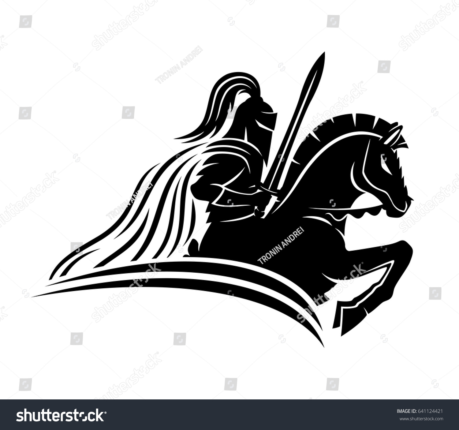 Knight On Horse Stock Vector Royalty Free 641124421 Shutterstock