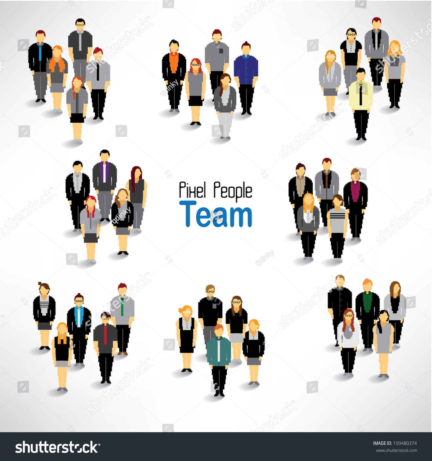 Large Group Business People Gather Together Stock Vector Royalty Free