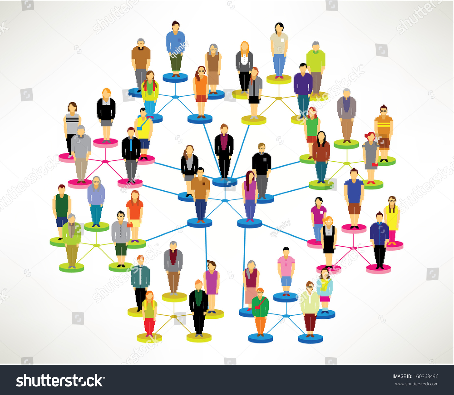 Large Group Social Networking People Vector Stock Vector (Royalty Free ...