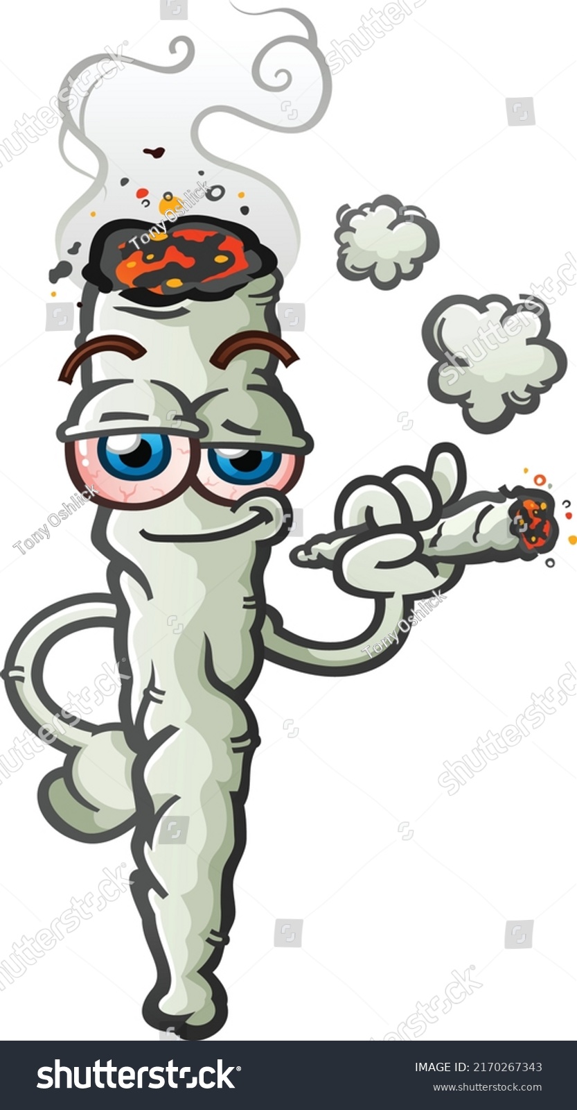 Large Marijuana Joint Cartoon Character Smoking Stock Vector (Royalty ...