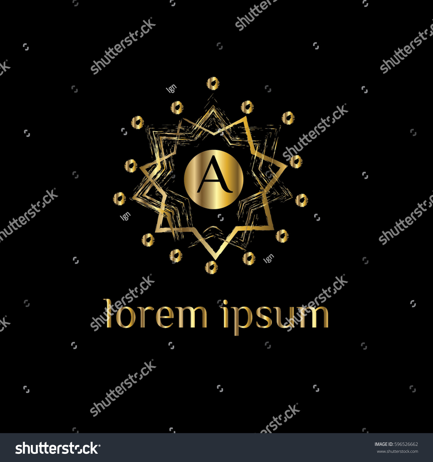 Letter Golden Logo Stock Vector (Royalty Free) 596526662 | Shutterstock