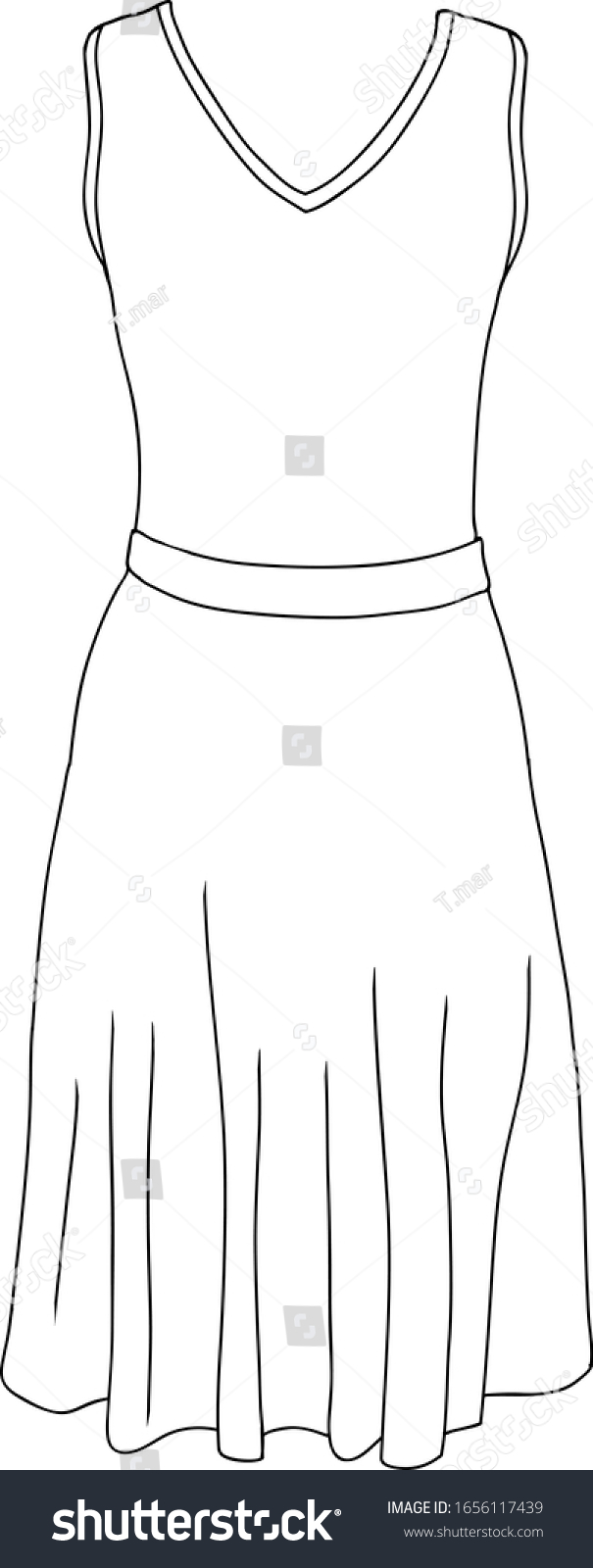 Line Dress Line Drawing Vector Clipart Stock Vector (Royalty Free ...