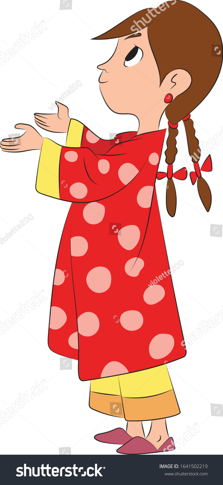 Little Girl Old Traditional Arab Clothes Stock Vector Royalty Free 1641502219