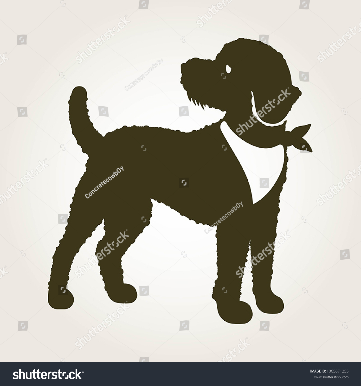 SVG of A logo of a labradoodle dog wearing a scarf  svg