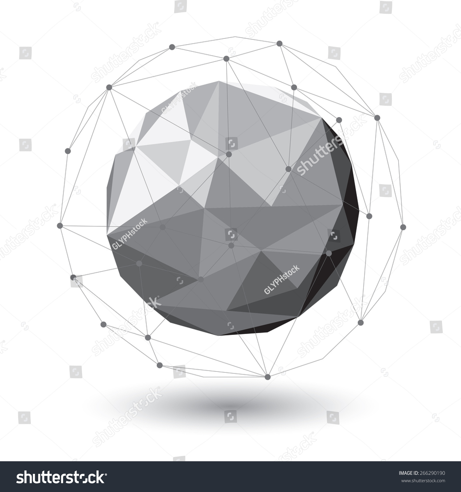 Low Poly Vector Orb Surrounded By Stock Vector (Royalty Free) 266290190