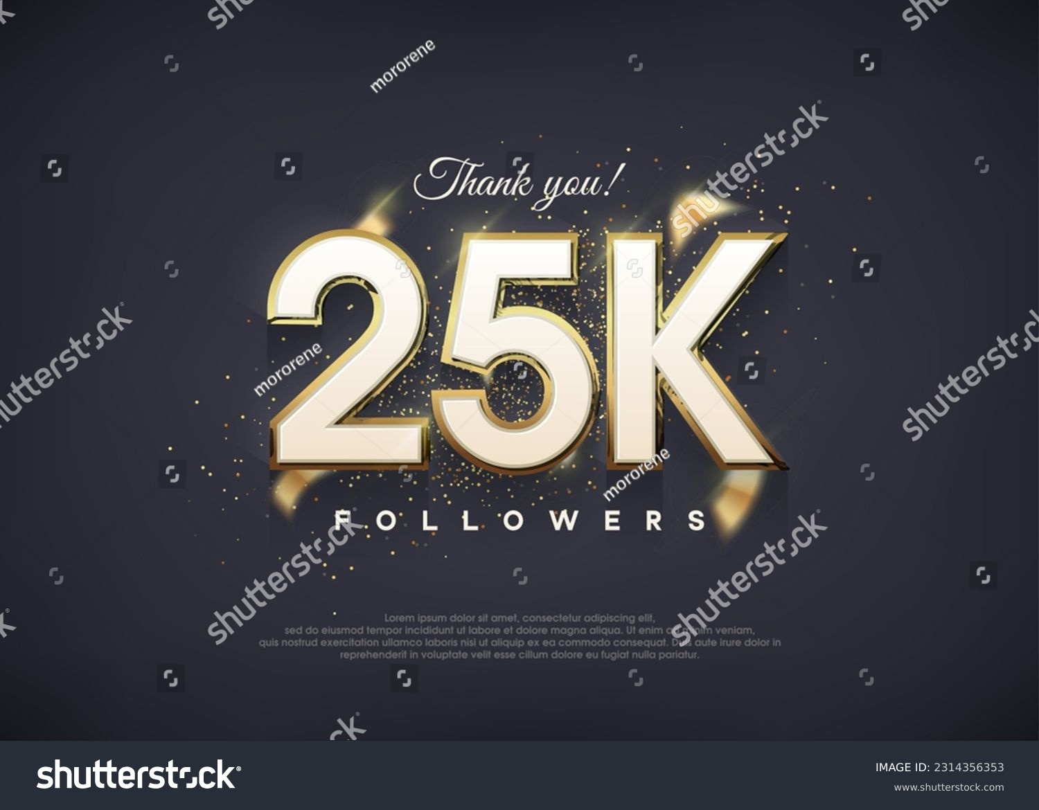 SVG of A luxurious 25k figure for thanking followers. svg