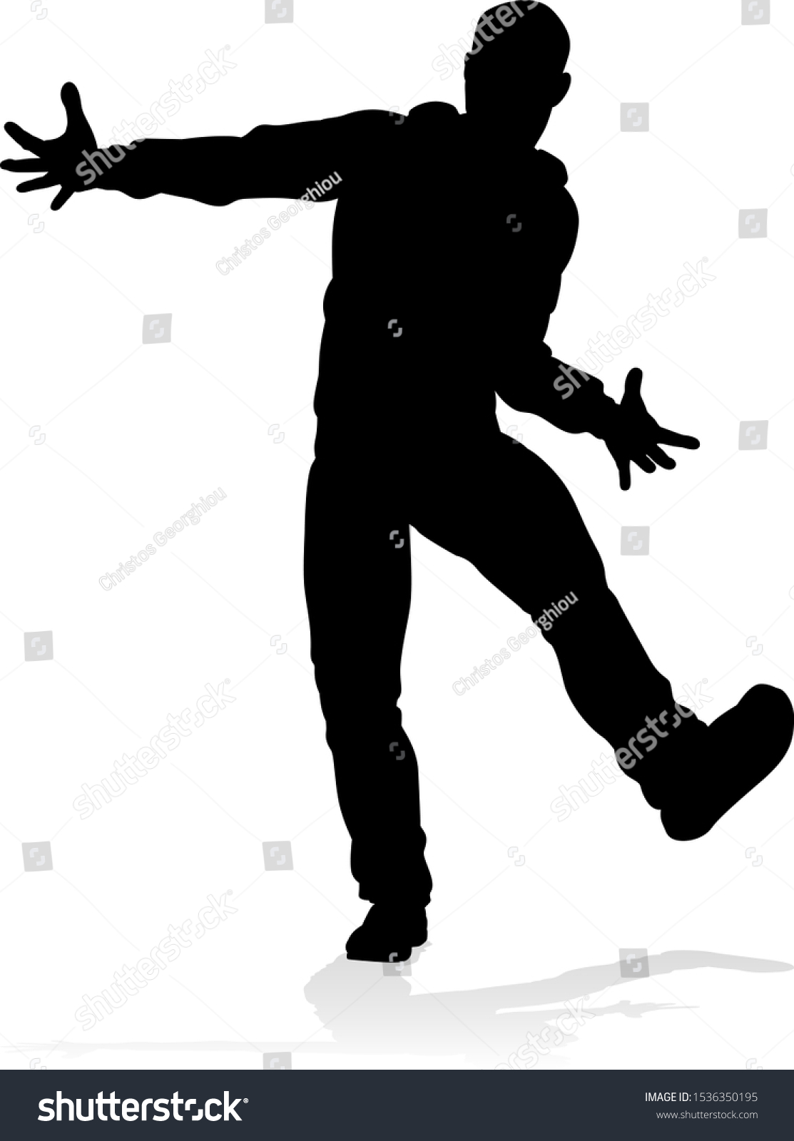 SVG of A male street dance hip hop dancer in silhouette svg