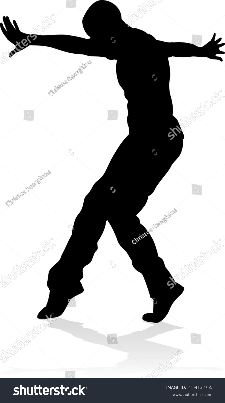SVG of A male street dance hip hop dancer in silhouette svg