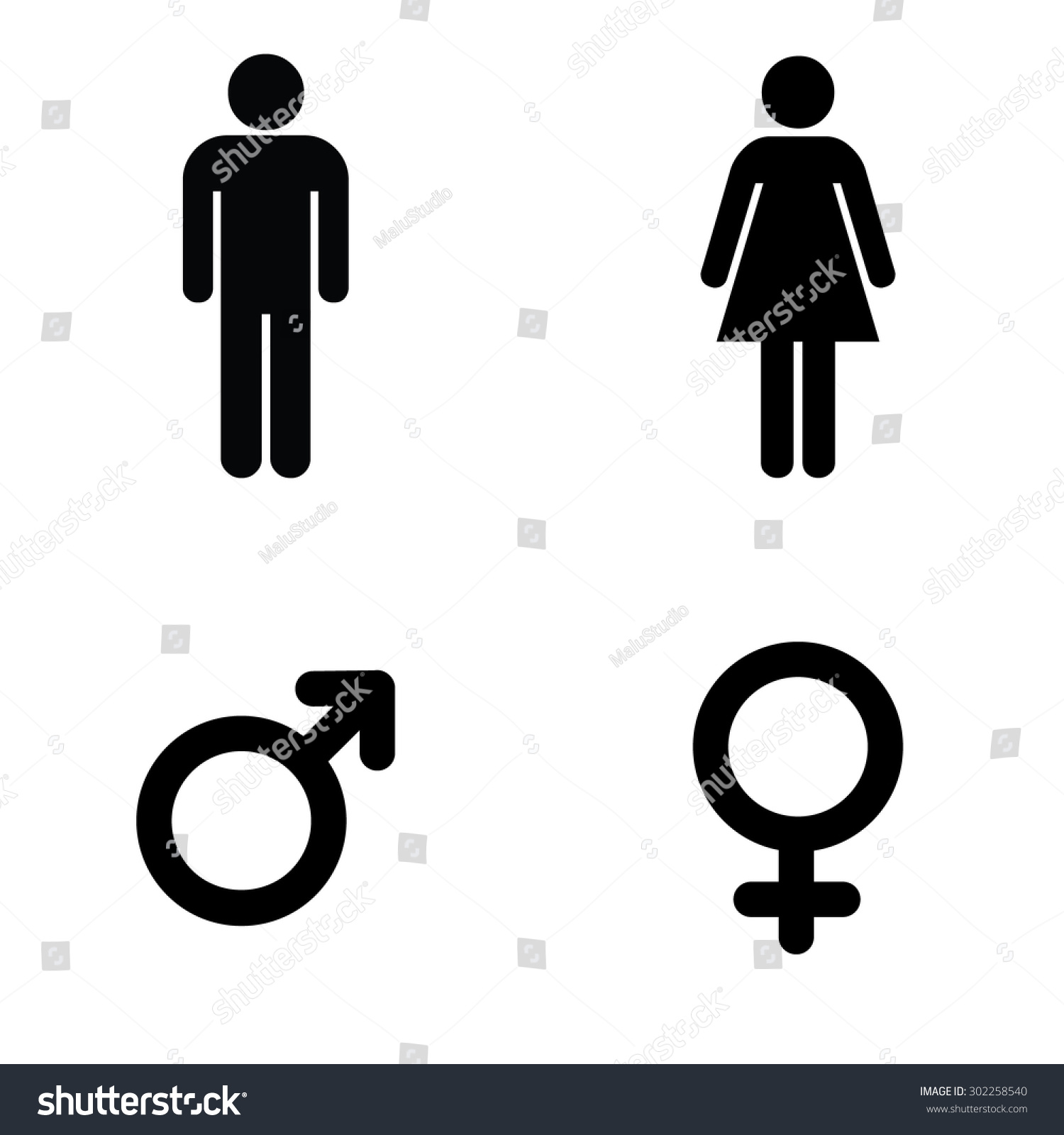 Man Lady Toilet Sign Male Female Stock Vector 302258540 ...
 Man And Woman Bathroom Symbol