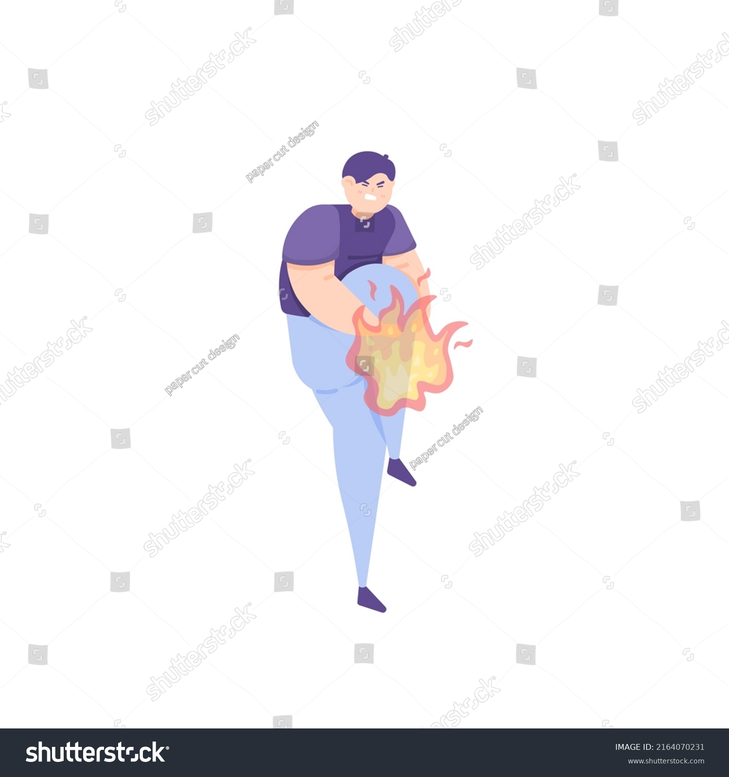 Man Felt Burning Heat His Legs Stock Vector (Royalty Free) 2164070231 ...