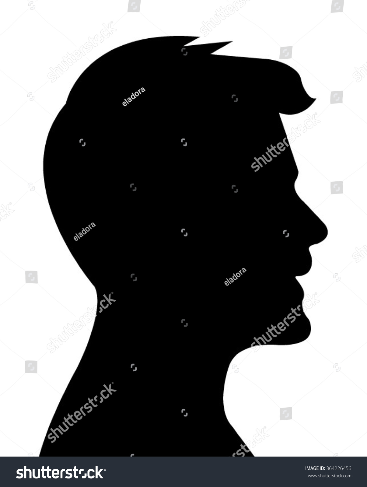 A Man Head Silhouette Vector - 364226456 : Shutterstock