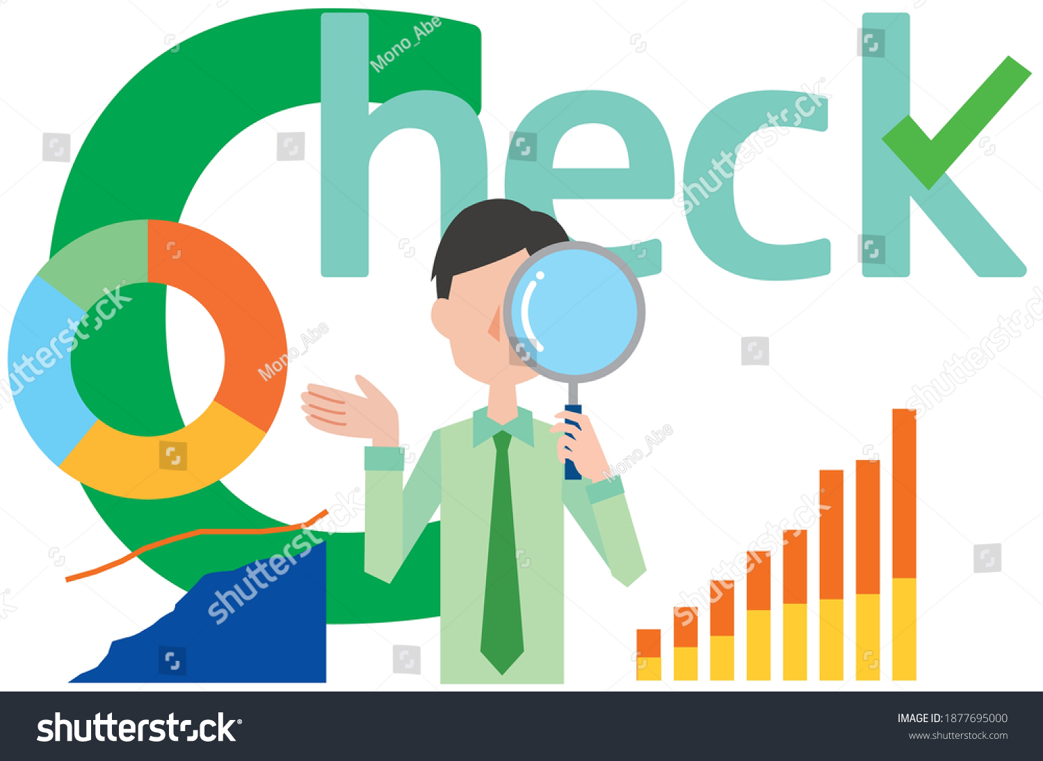 Man Holding Magnifying Glass Check Data Stock Vector (Royalty Free search data attribute jquery