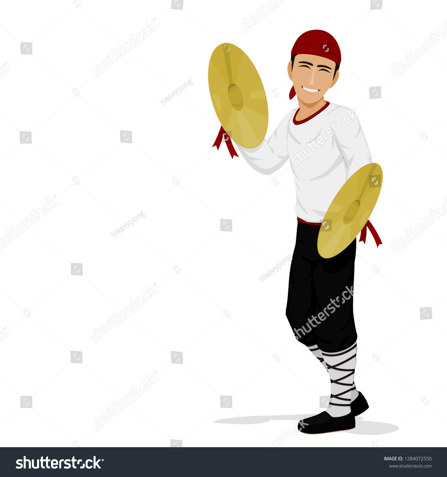 Man Playing Cymbals On Transparent Background Stock Vector (Royalty ...