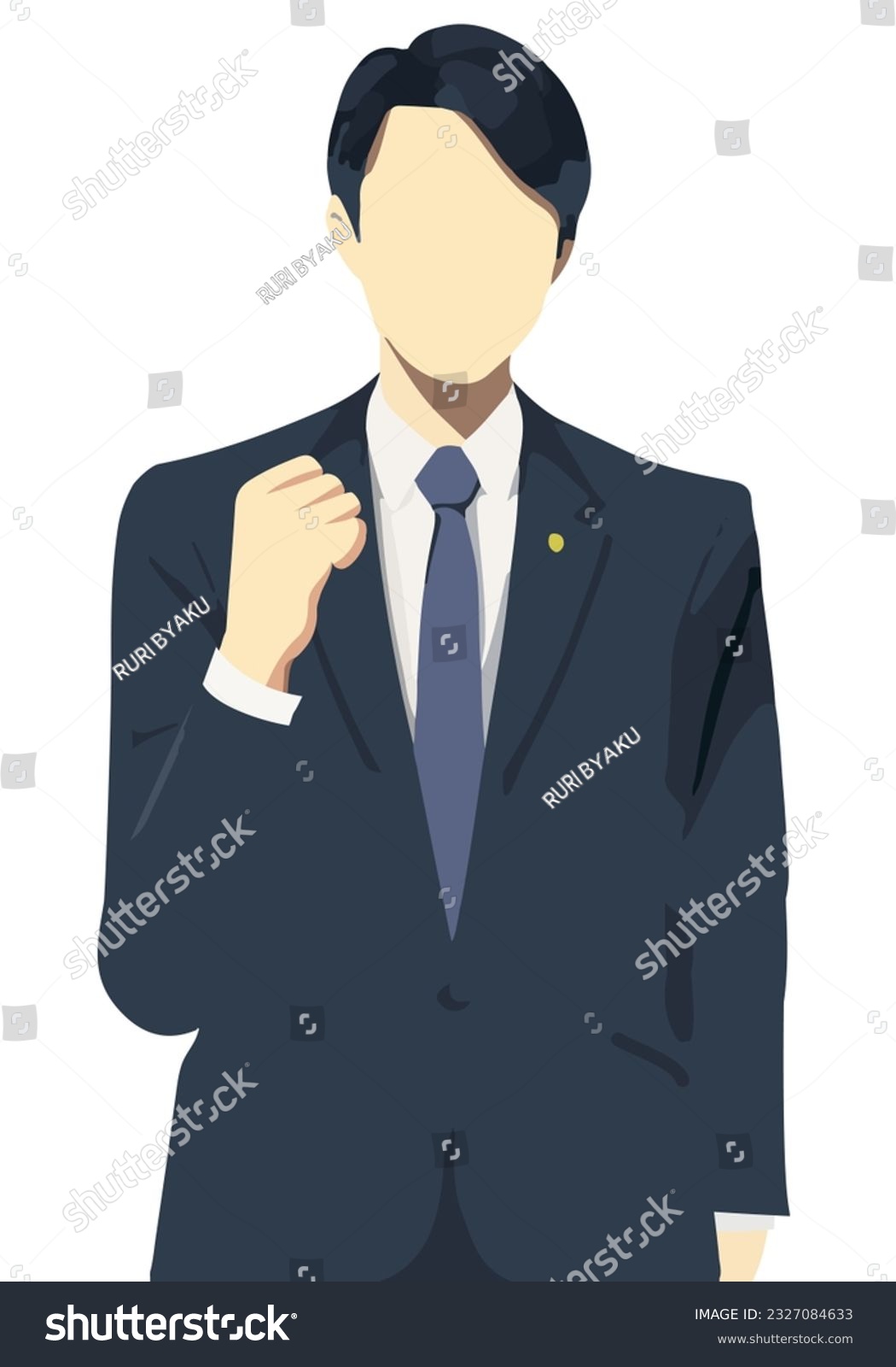 SVG of a man lawyer fist pump flat color stylish illustration, no face, vector svg