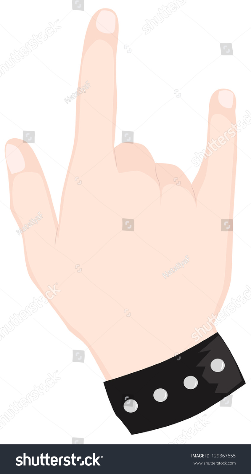 Mans Hand Giving Rock Roll Sign Stock Vector Royalty Free 129367655 Shutterstock 2305